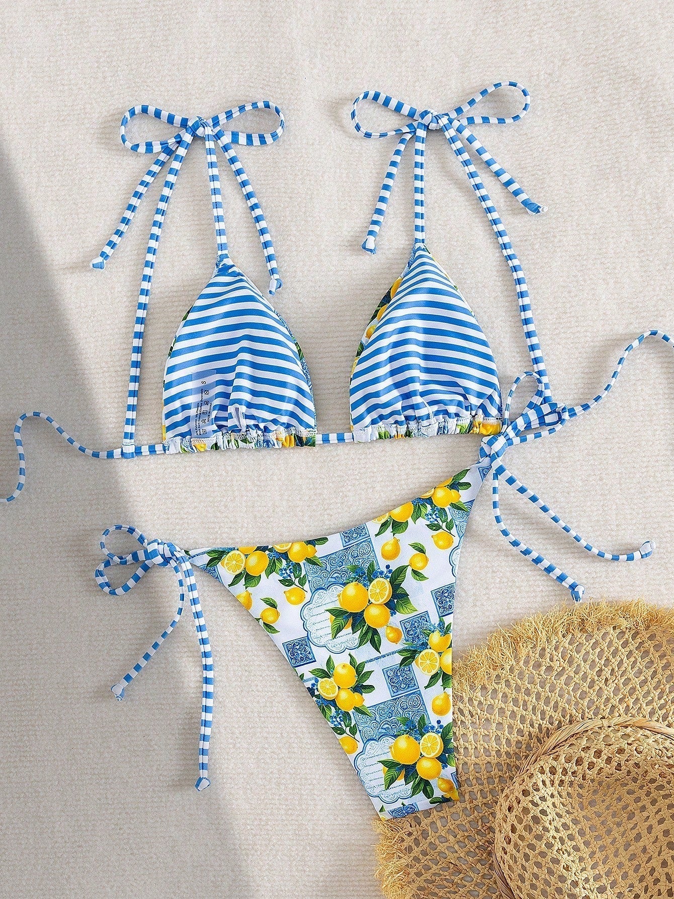 Claire | Lemon Print Triangle Bikini