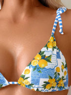 Claire | Lemon Print Triangle Bikini