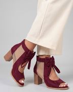 Comone | Bow Tie Open Toe Block Heels