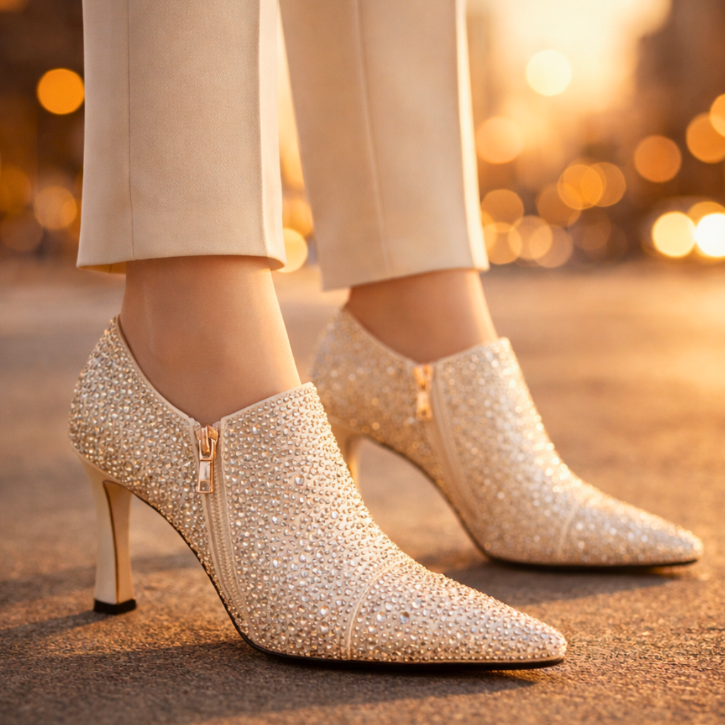 Seraphina Rhinestone Kitten Heels