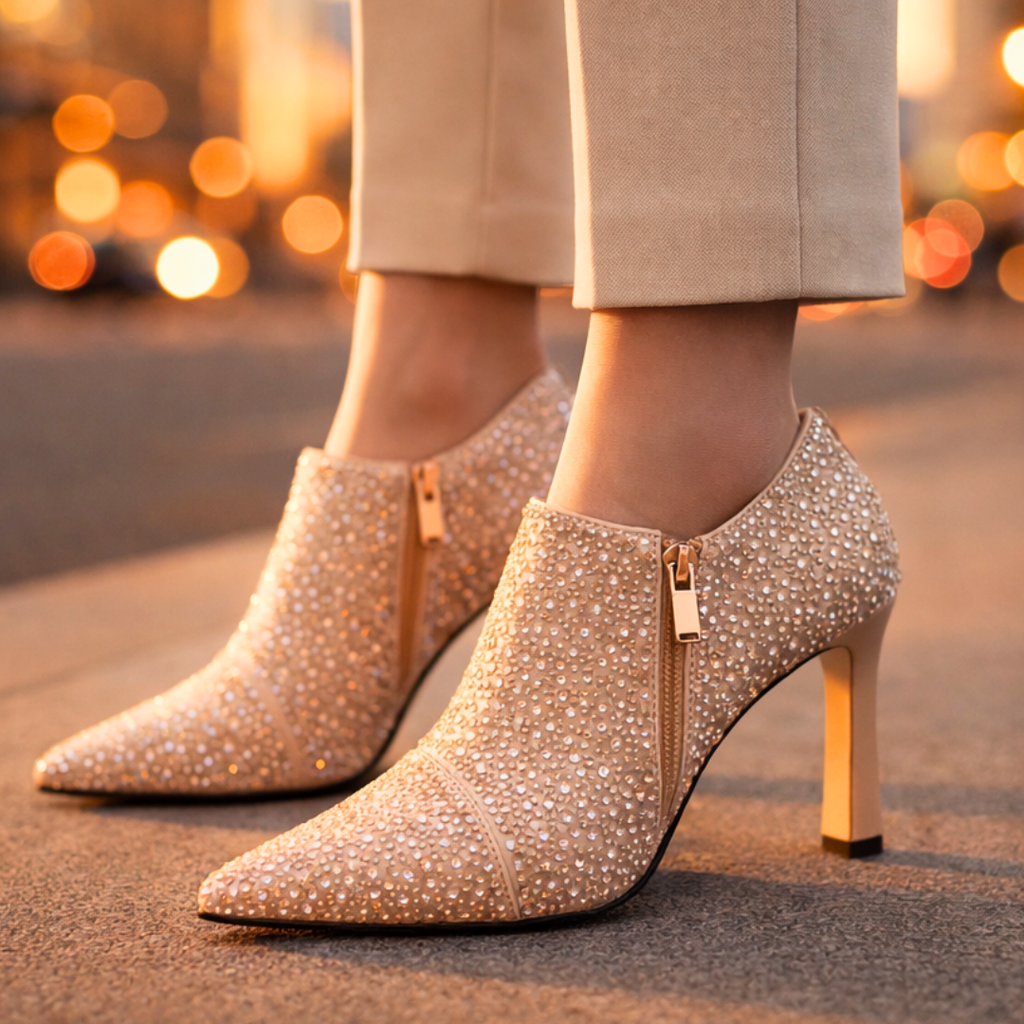 Seraphina Rhinestone Kitten Heels