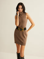 Wool-Blend Turtleneck Sweater Dress Without Belt