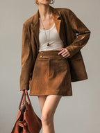 Vintage Suede Effect Blazer