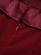 Satin Velvet Strapless Short Dress