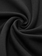 Stand-Collar Pleated Slit Jersey Dress