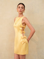 Bow-Detail Side Cutout Dress