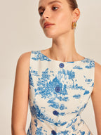 Printed Sleeveless Split Hem Vest