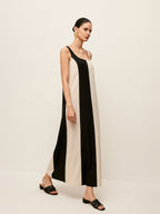 Cotton & Linen Striped Sleeveless Dress