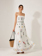 Boho Lace-Up Back Cami Dress