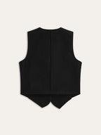 Tailored Denim Button-Up Vest