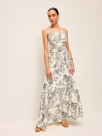 Floral Print Ruched Cami Dress