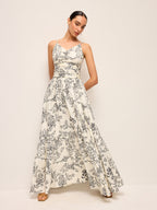 Floral Print Ruched Cami Dress