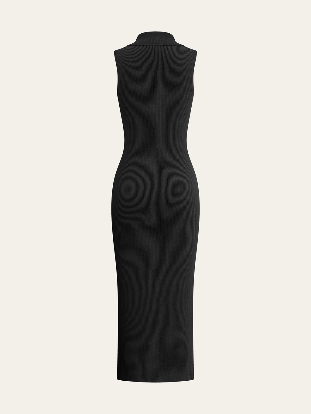 Ribbed Knit Button-Down Midi Dress