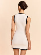 Contrast Trim Wrap Mini Dress