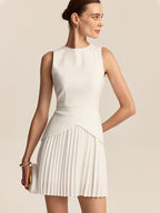Pleated Hem Mini Dress