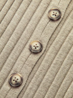 Wool Blend Ribbed Button Maxi Dress