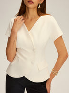 Double-Breasted Short-Sleeve Blazer