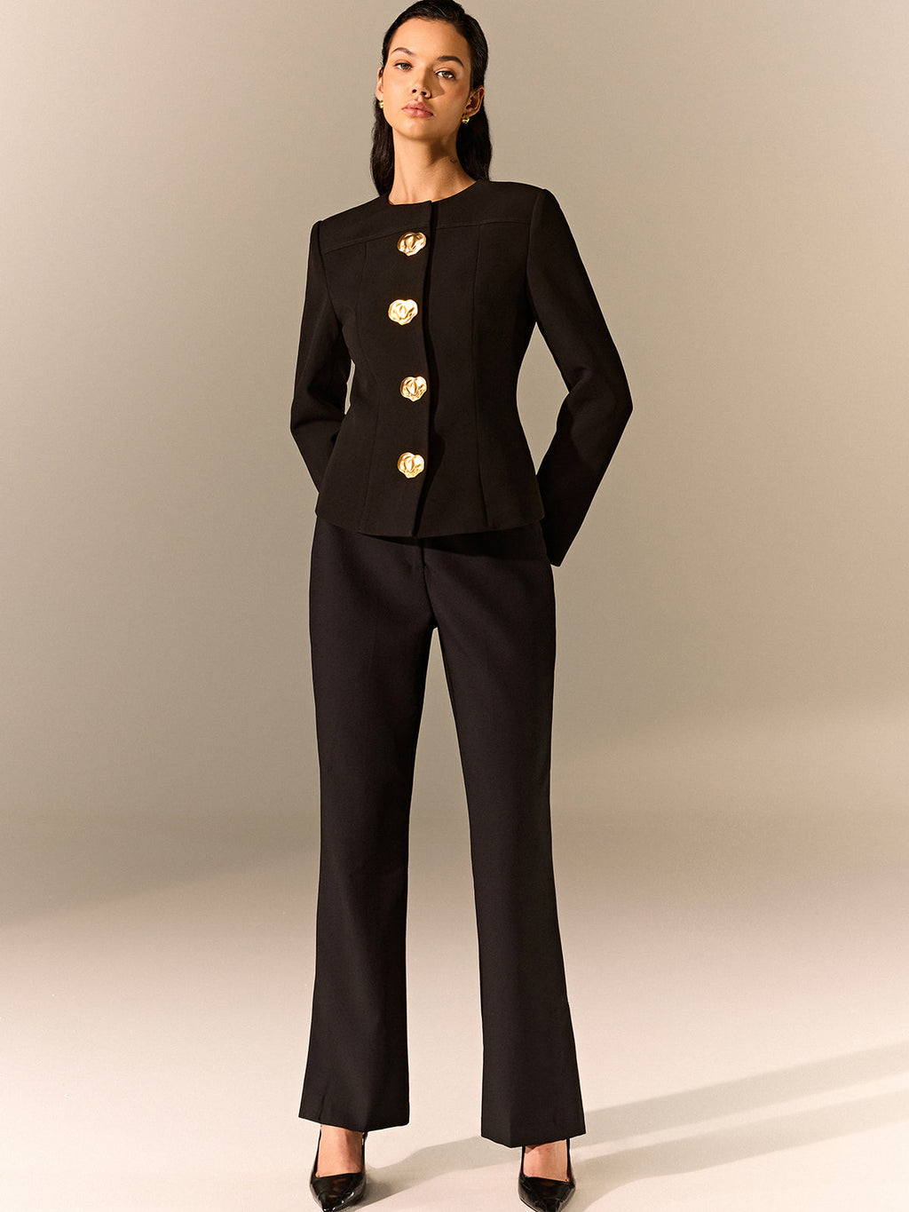 Metal Detail Tailored Blazer