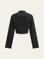 Metal Detail Cropped Denim Jacket