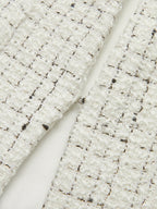 Metal Detail Knot Button Tweed Jacket