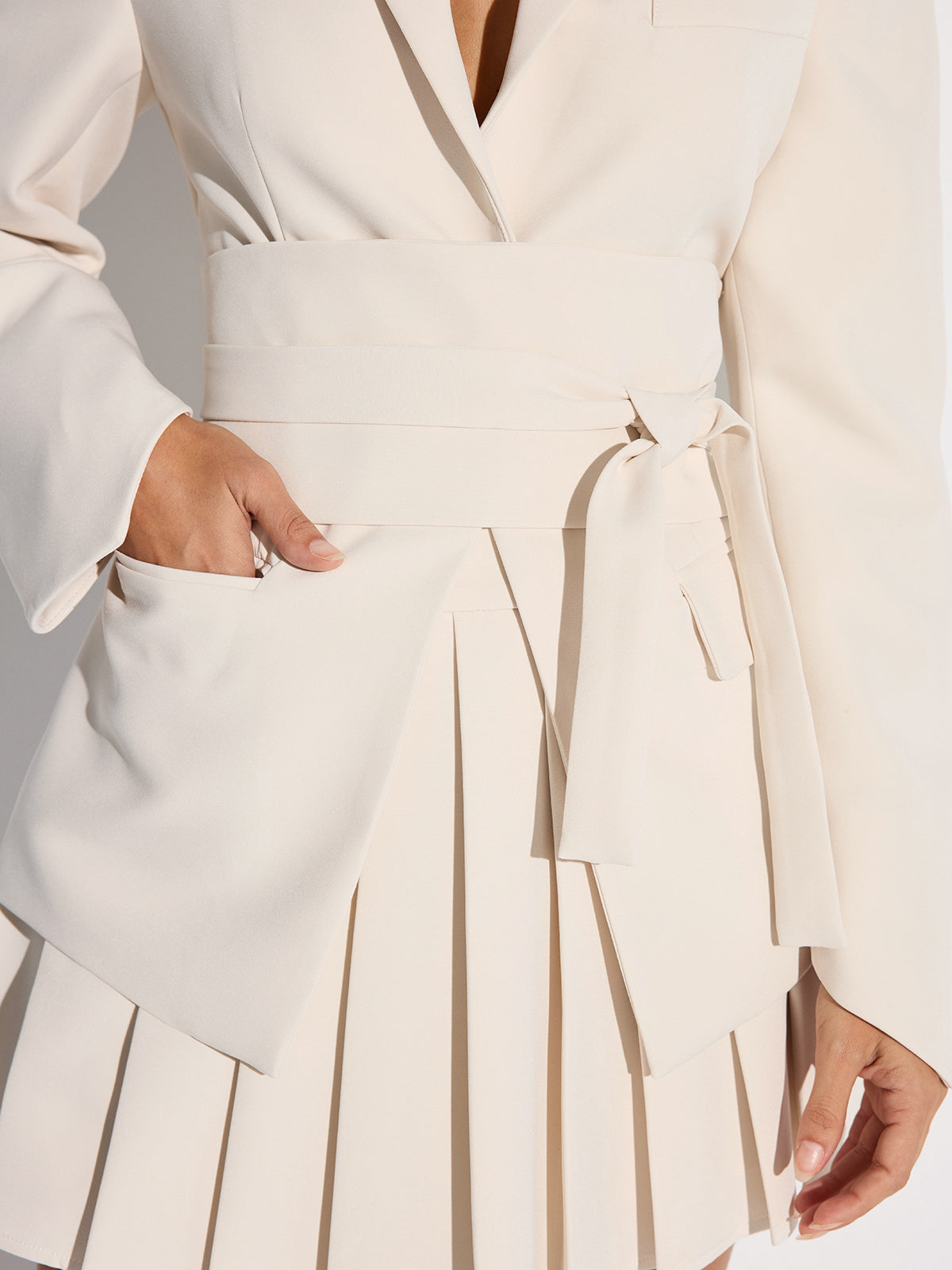 Belted Cinched Waist Blazer