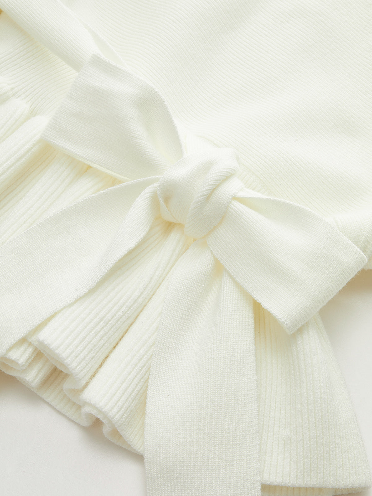 Bow Belted Peplum Knit Top