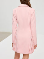 Pleated Fitted Blazer Dress