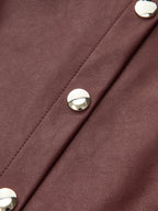 Double-Collar PU Leather Shirt Dress