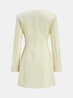 Floral Metal Button Faux Leather Mini Dress