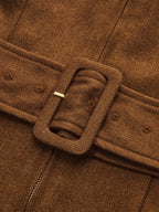 Square Neck Zip Front Belted Vest