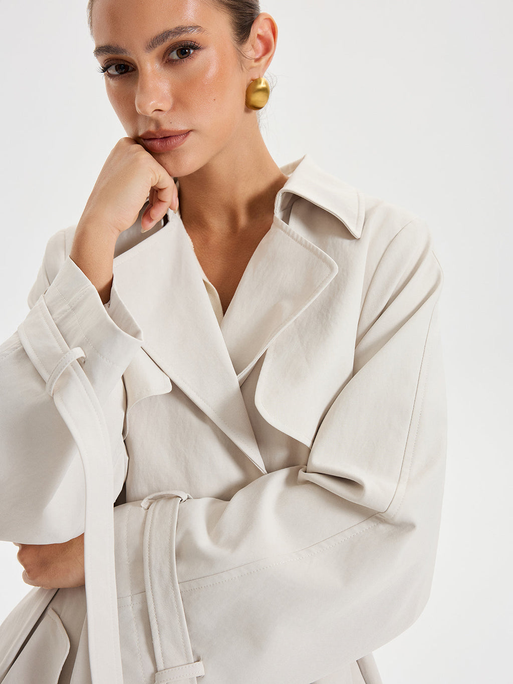 Belted Double-breasted Trench Coat