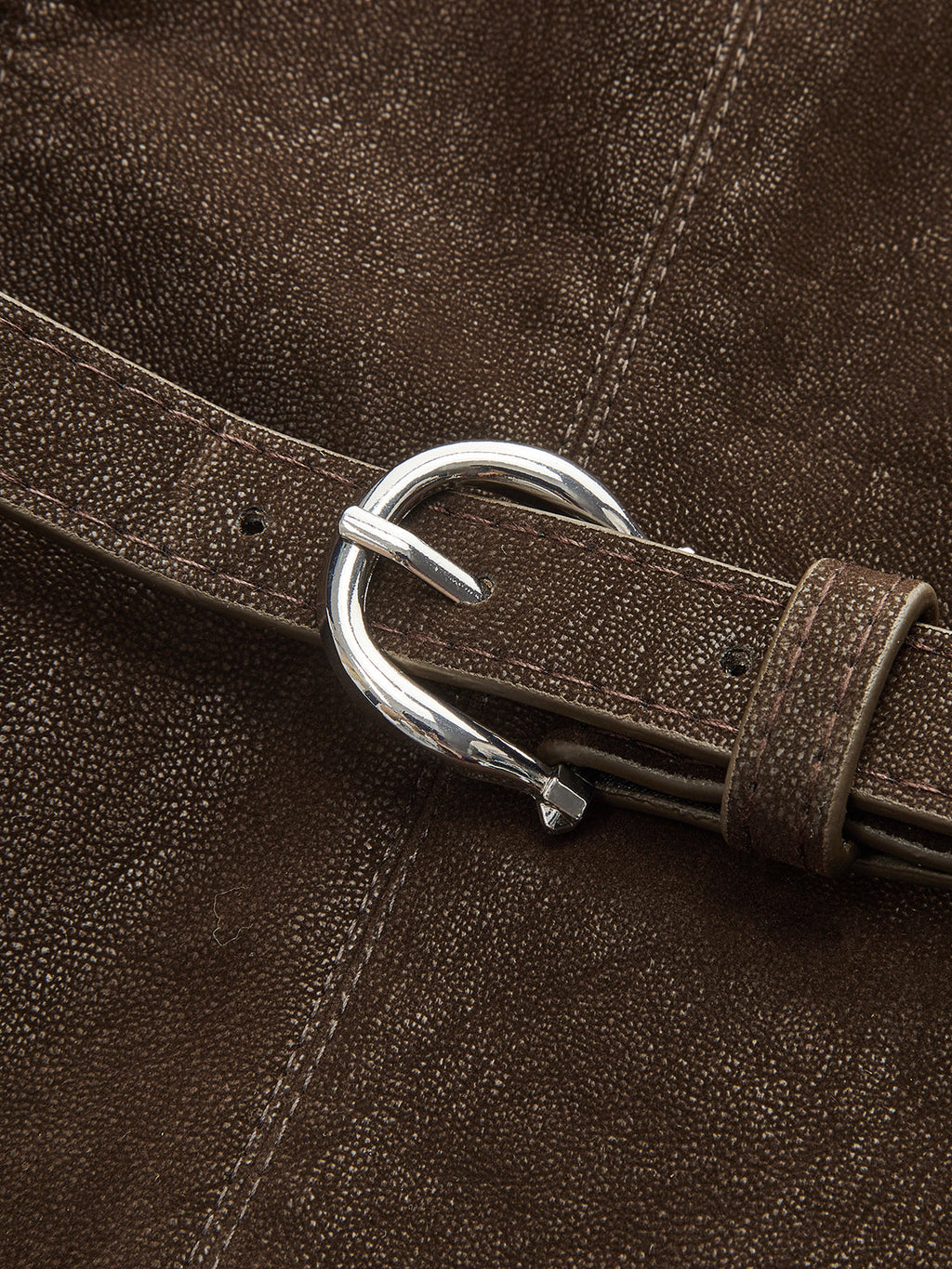 Belted Distressed Faux Leather Vest