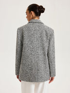 Wool-Blend Tweed Double-Breasted Blazer