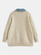 Denim Panel Utility Pocket Knit Cardigan