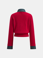2 in 1 Denim Panel Asymmetric Sweater