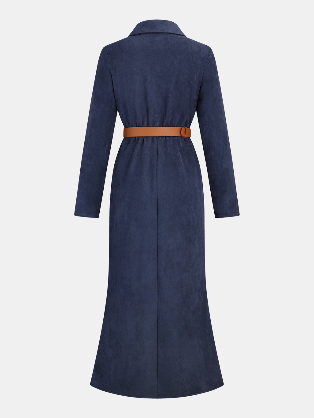 Belted Suede Effect Shirt Dress