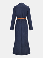Belted Suede Effect Shirt Dress