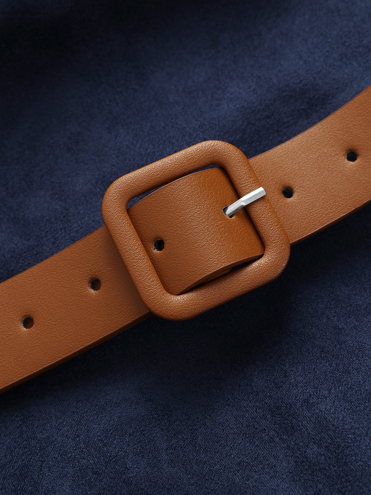 Belted Suede Effect Shirt Dress