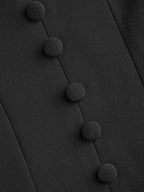 Button-Front Puff-Sleeve Mini Dress