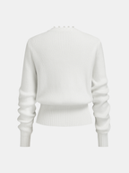 Pearl Trim Ribbed Knit Top
