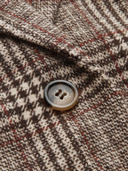 Belted Plaid Tweed Blazer