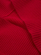 Wrap V-Neck Ribbed Knit Mini Dress