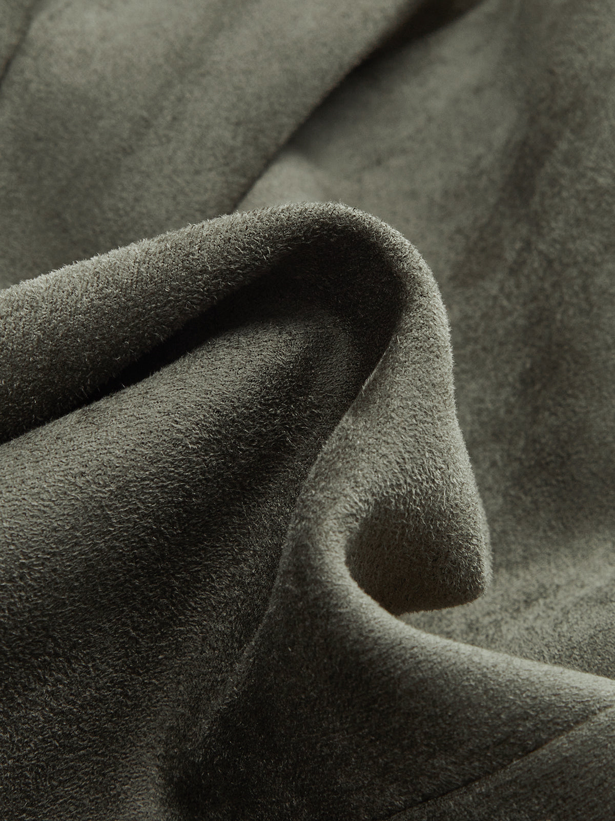 Suede Effect Cinched Waist Jacket