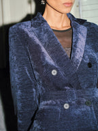 Velvet Double-Breasted Belted Blazer Dress