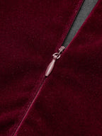 Pleated Panel Velvet Mini Dress with Belt
