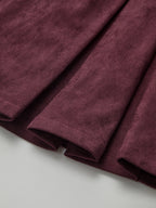 Belted Suede Pleated Mini Dress