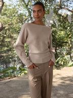 Metal Detail Ribbed Knit Sweater