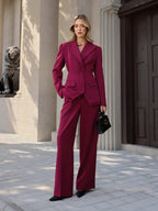 Button-Front Corset & Blazer Two-Piece Set