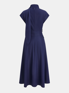 Tie-Neck Belted Sleeveless Maxi Dress
