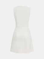 Chain Detail Pleated Sleeveless Mini Dress